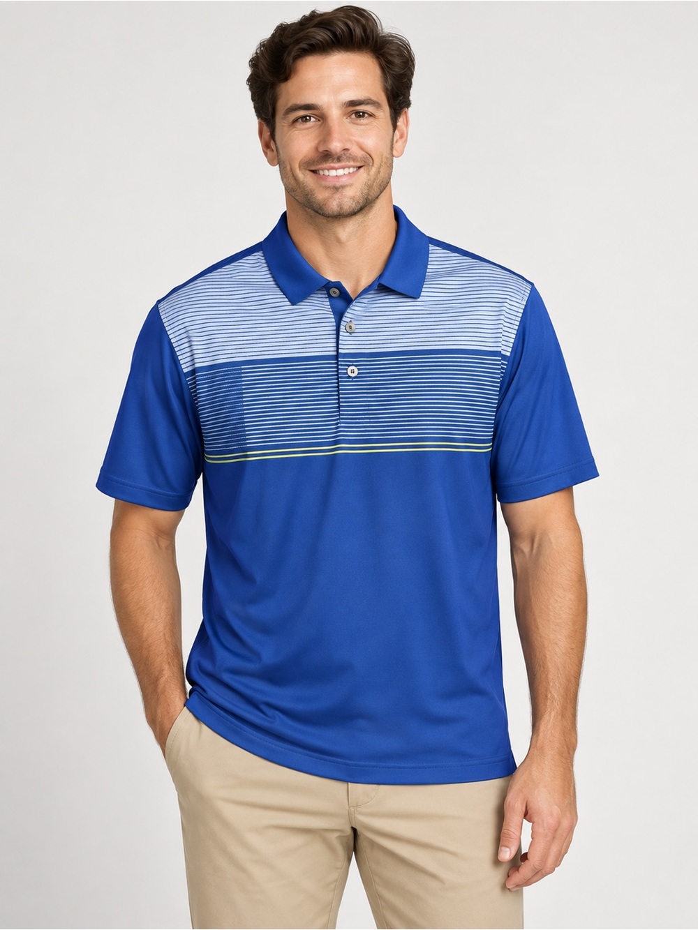 Ben Hogan Polo Size Small Royal Blue Striped Chest